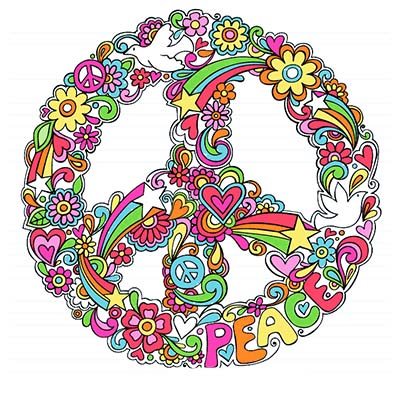 Colorful Peace Design Water Transfer Temporary Tattoo(fake Tattoo) Stickers NO.11418